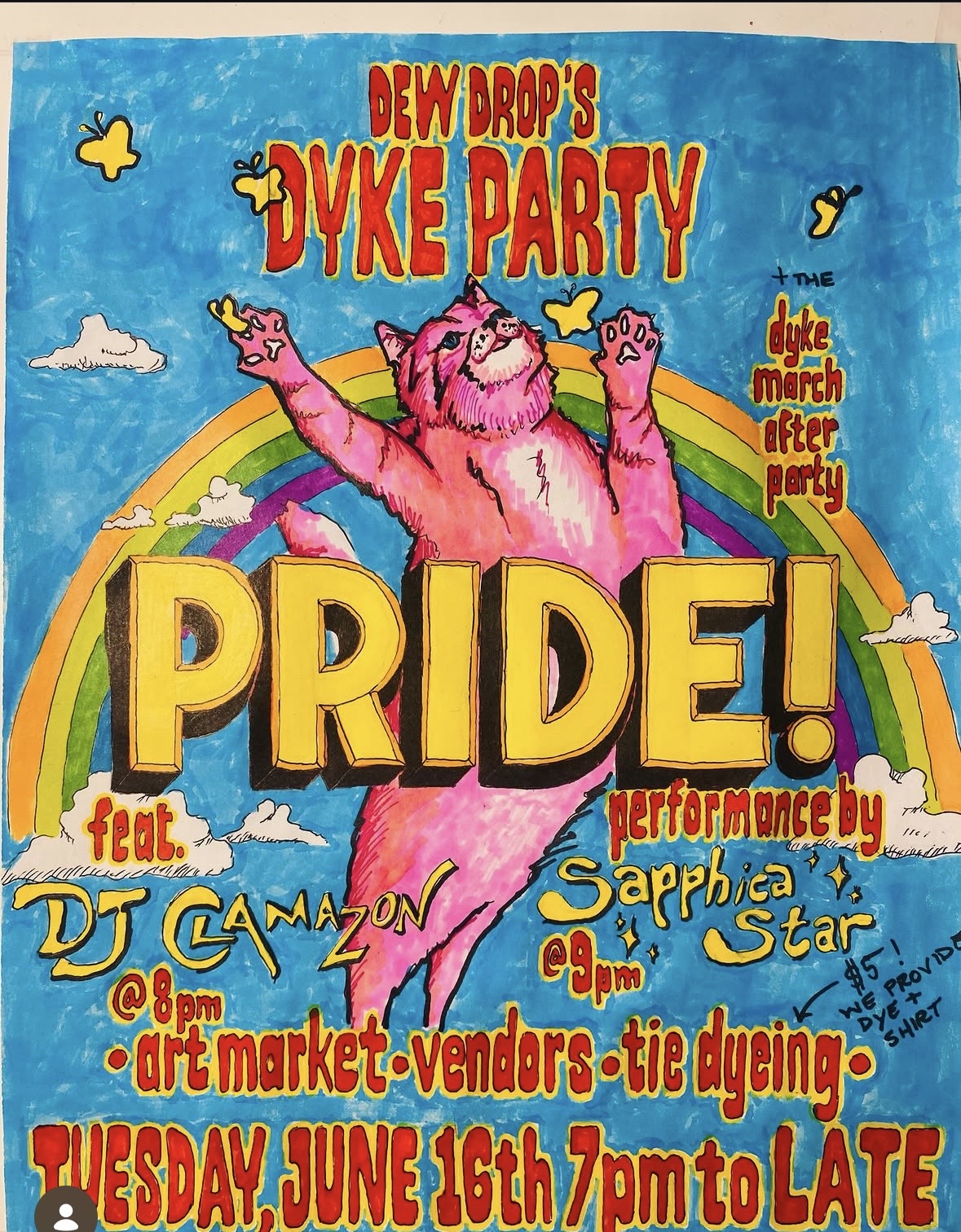 Dew Drop's Dyke Party flyer